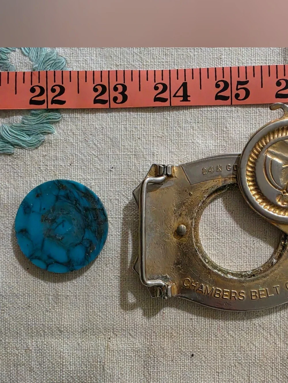 Vintage Chambers Belt Co. interchangeable coin belt buckle